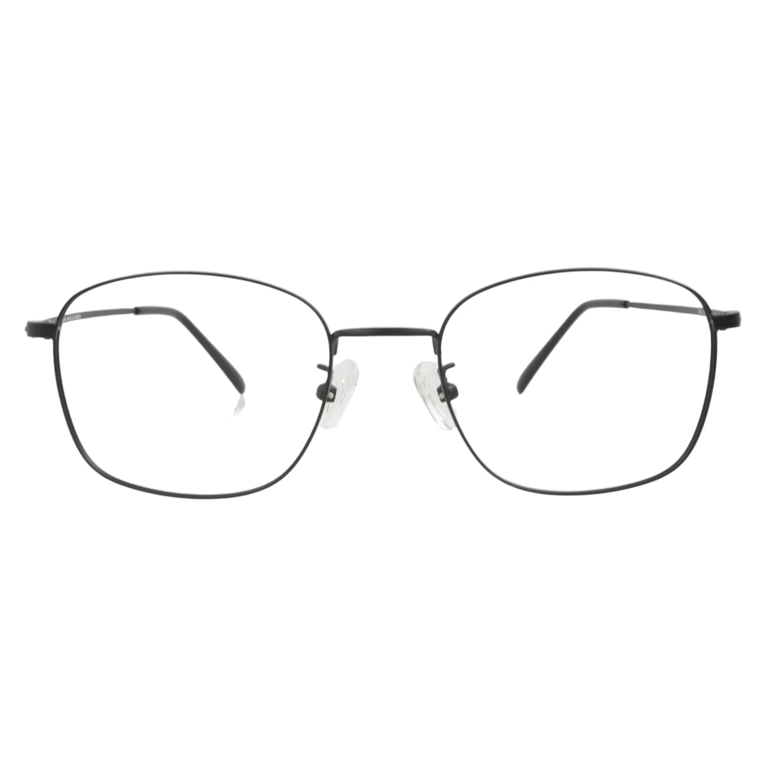 Jindo 101 square titanium prescription eyeglasses in matte black, front view