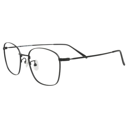 Jindo 101 square titanium prescription eyeglasses, side view with adjustable nose pads