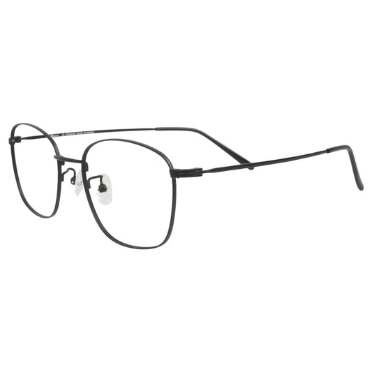 Jindo 101 square titanium prescription eyeglasses, side view with adjustable nose pads