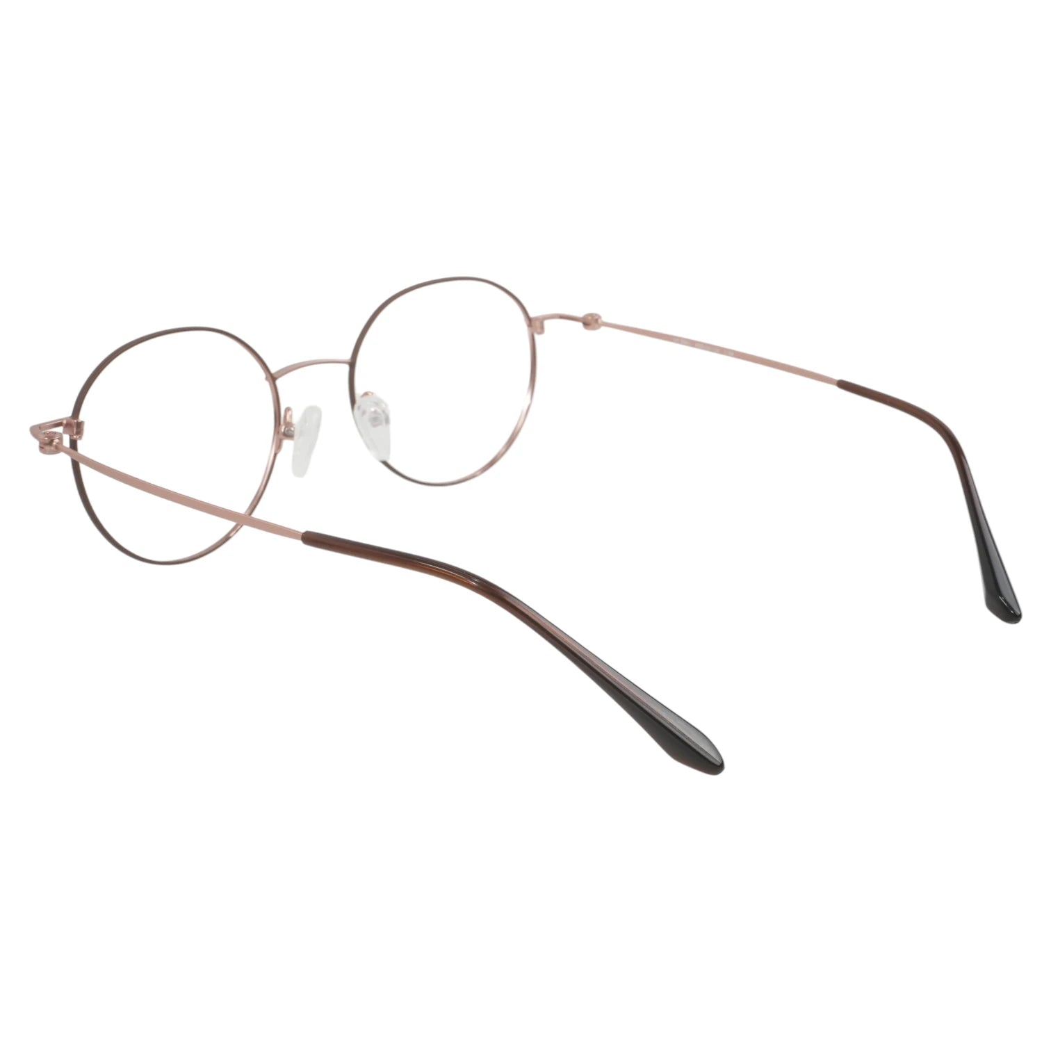Josun 3000 round titanium prescription eyeglasses, back view showing temple tips