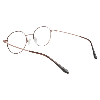 Josun 3000 round titanium prescription eyeglasses, back view showing temple tips