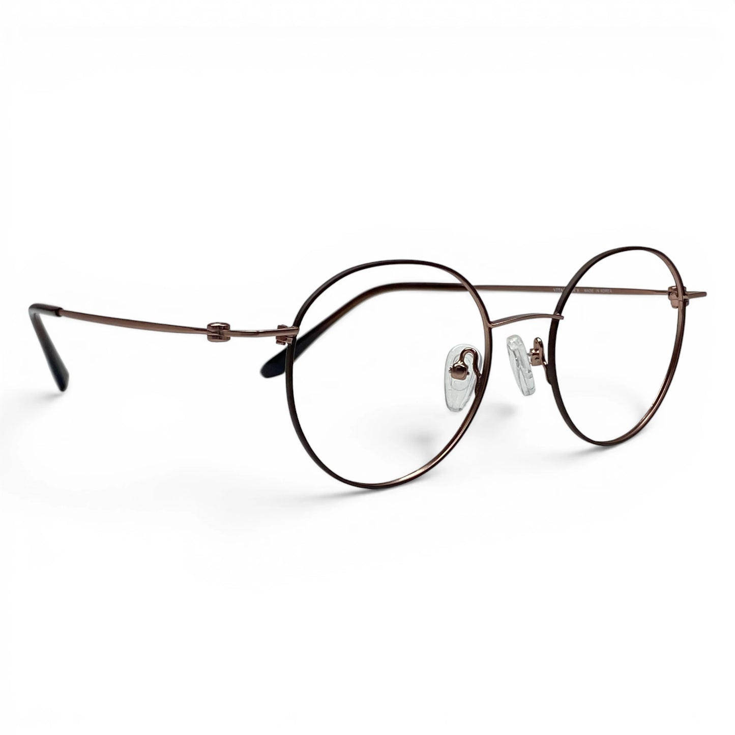 Josun 3000 round titanium prescription eyeglasses, front view of slim frame