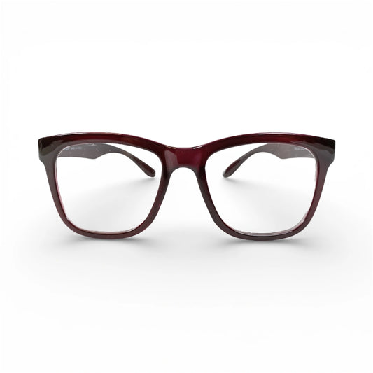 Lisa 611 square TR90 plastic prescription eyeglasses in brown, front view 