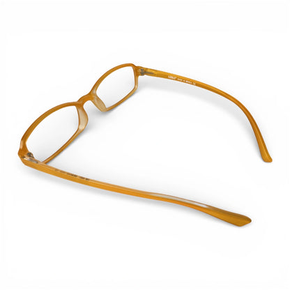 Pororo 557 rectangle TR90 plastic kids glasses, back view of secure screw hinges