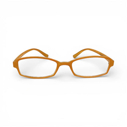 Pororo 557 rectangle TR90 plastic prescription eyeglasses in matte orange, front view