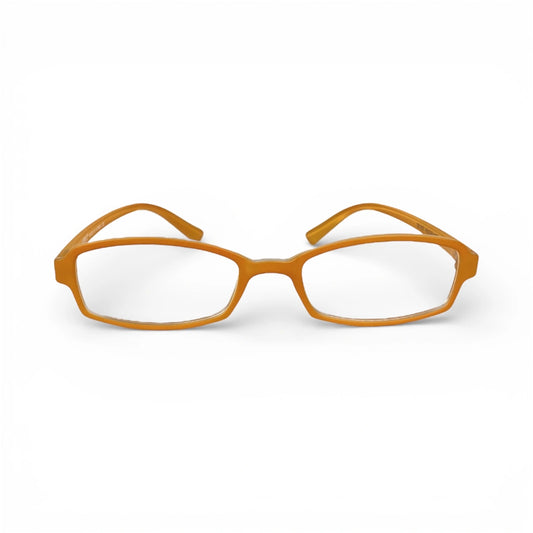 Pororo 557 rectangle TR90 plastic prescription eyeglasses in matte orange, front view