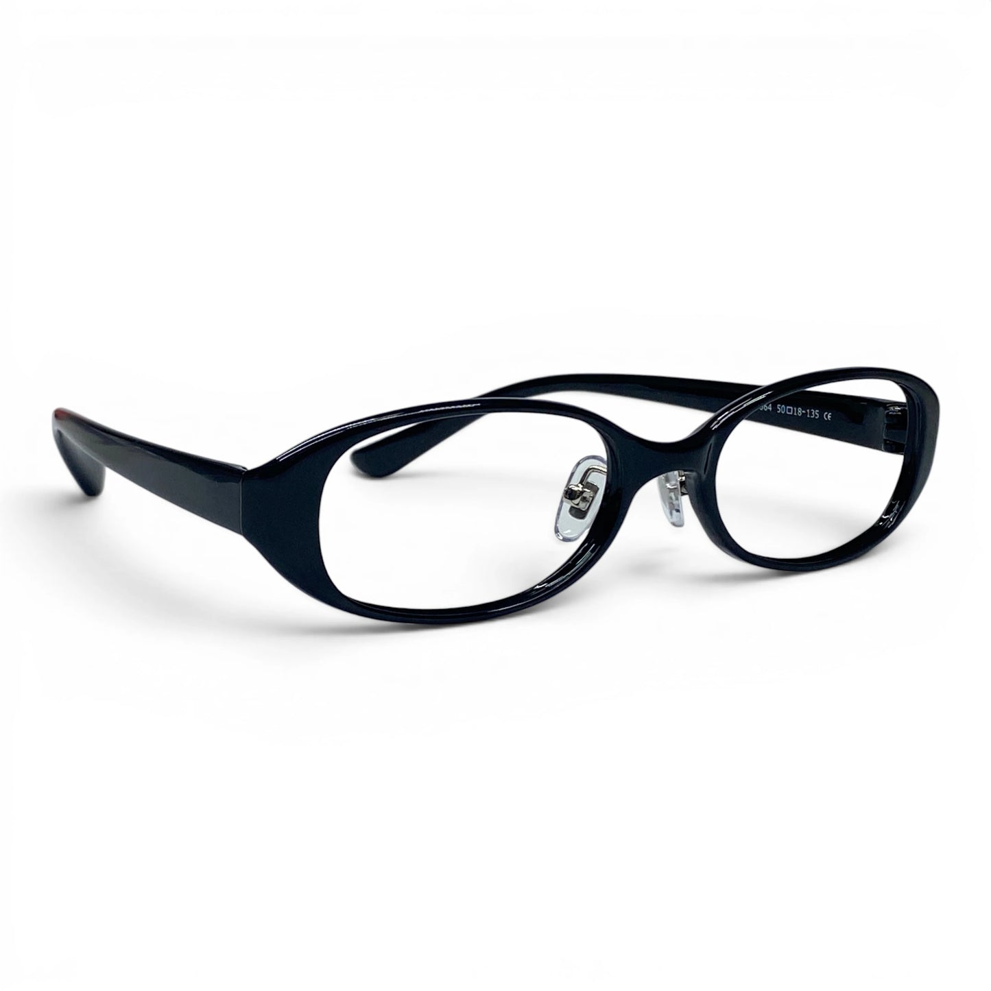 Sarang 564 rectangle TR90 plastic prescription eyeglasses, side view with adjustable nose pads