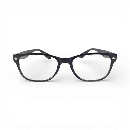 Skycastle 552 square TR90 plastic prescription eyeglasses in matte black, front view