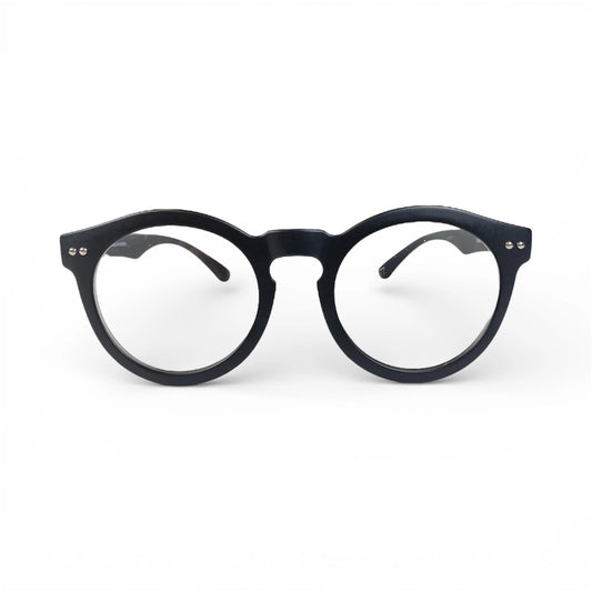 Squid 614 round TR90 plastic prescription eyeglasses in matte black, front view