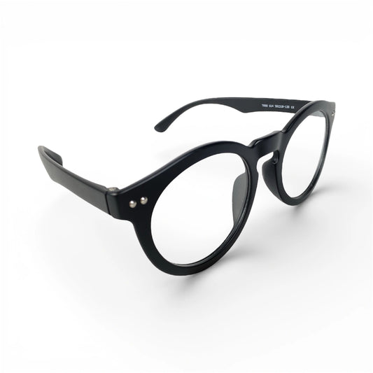 Squid 614 round TR90 platic prescription glasses, side view with integrated nose pads 