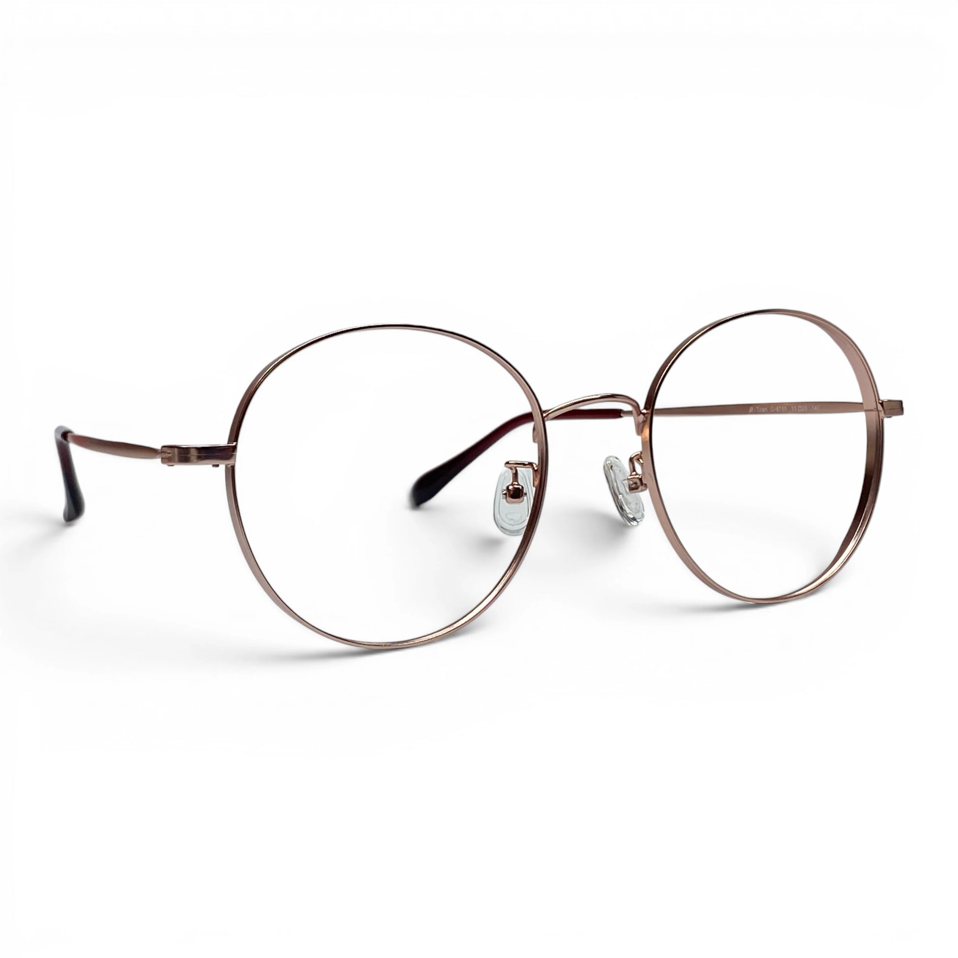 Teyang 8755 round titanium prescription eyeglasses, front view of slim frame