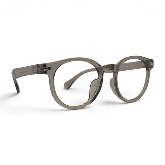VRM 1017 round ultem plastic prescription eyeglasses, side view with integrated nose pads