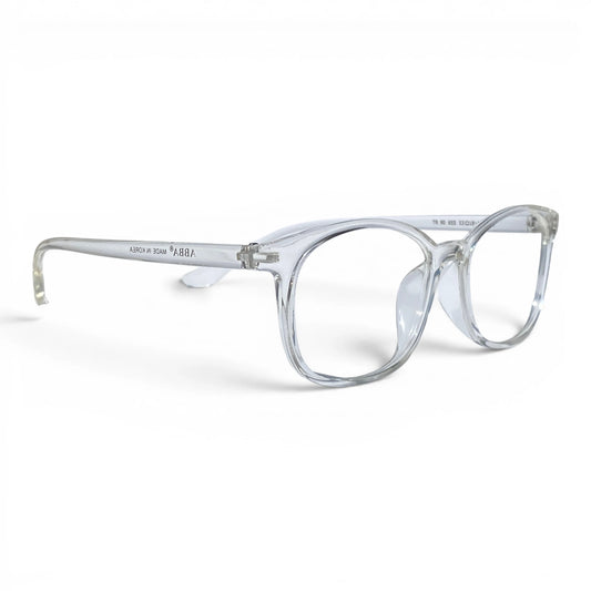 Winter 655 square TR90 plastic prescription eyeglasses, side view with integrated nose pads