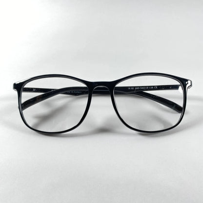 Black TR90 eyeglasses model 660 on white background, square frame detail