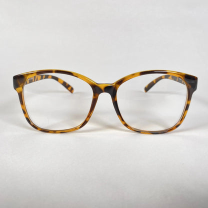 Chimac 0921 square oversized eyeglasses in tortoiseshell pattern - front view of bold unisex TR557 frame