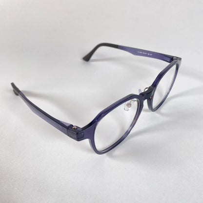 Halla 1015 square geometric frame angle view - distinctive modern shape in rich natural navy hue