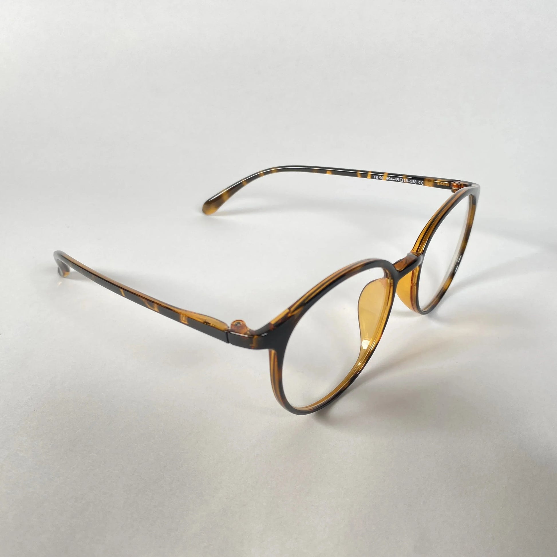 Havana boho round eyeglasses with tortoise-shell frame on white background