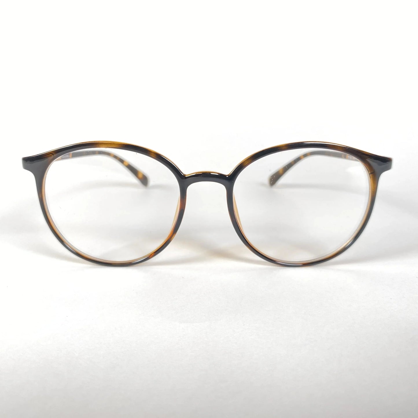 Havana boho round eyeglasses with brown tortoiseshell frame on white background