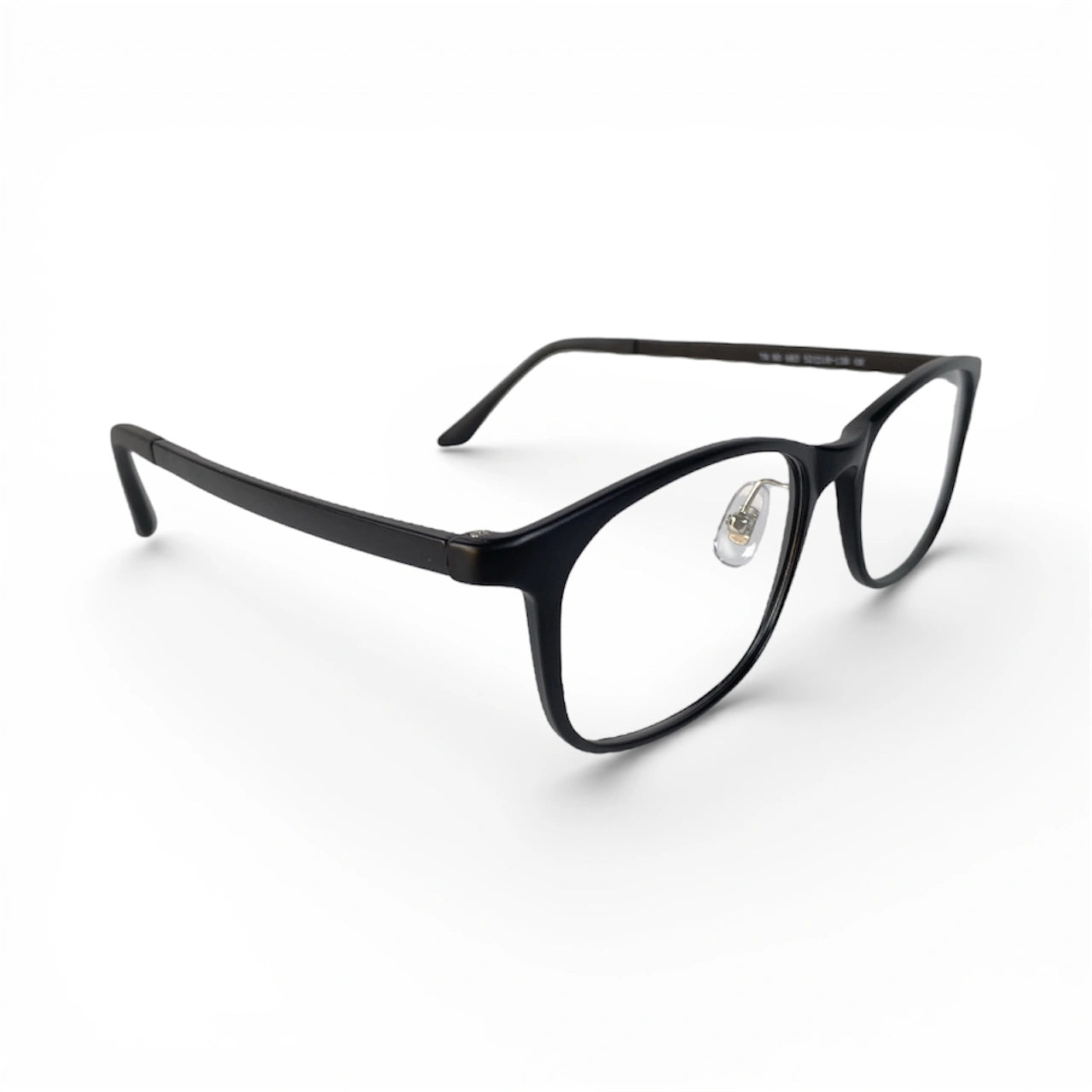 Northopt 683 square black prescription eyeglasses with non-slip templetips, front view