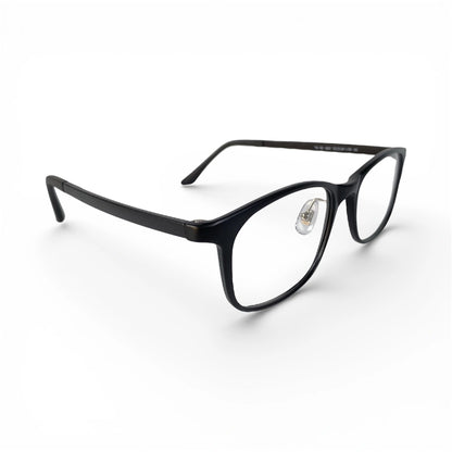 Northopt 683 square black prescription eyeglasses with non-slip templetips, front view