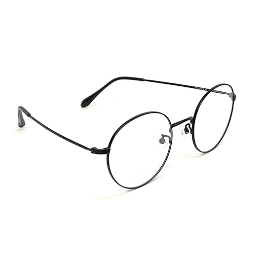 round titanium glasses with beta titanium frame, angle view