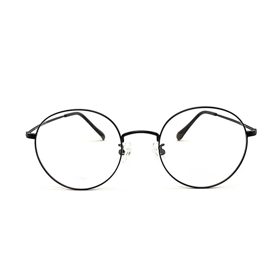 round titanium glasses with beta titanium frame, front view