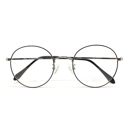 Silver titanium glasses with beta titanium frame, detail view