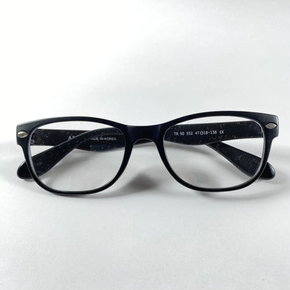 Black kids eyeglasses SkyCastle 552 model, rectangular frame on white background