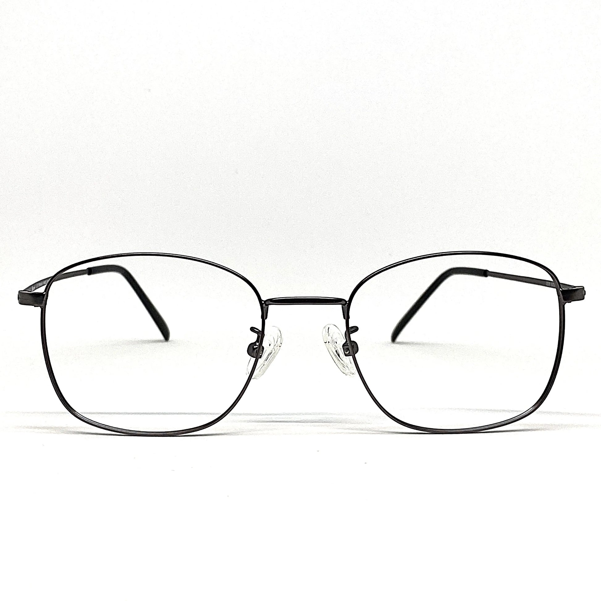 square titanium glasses with beta titanium frame, front view