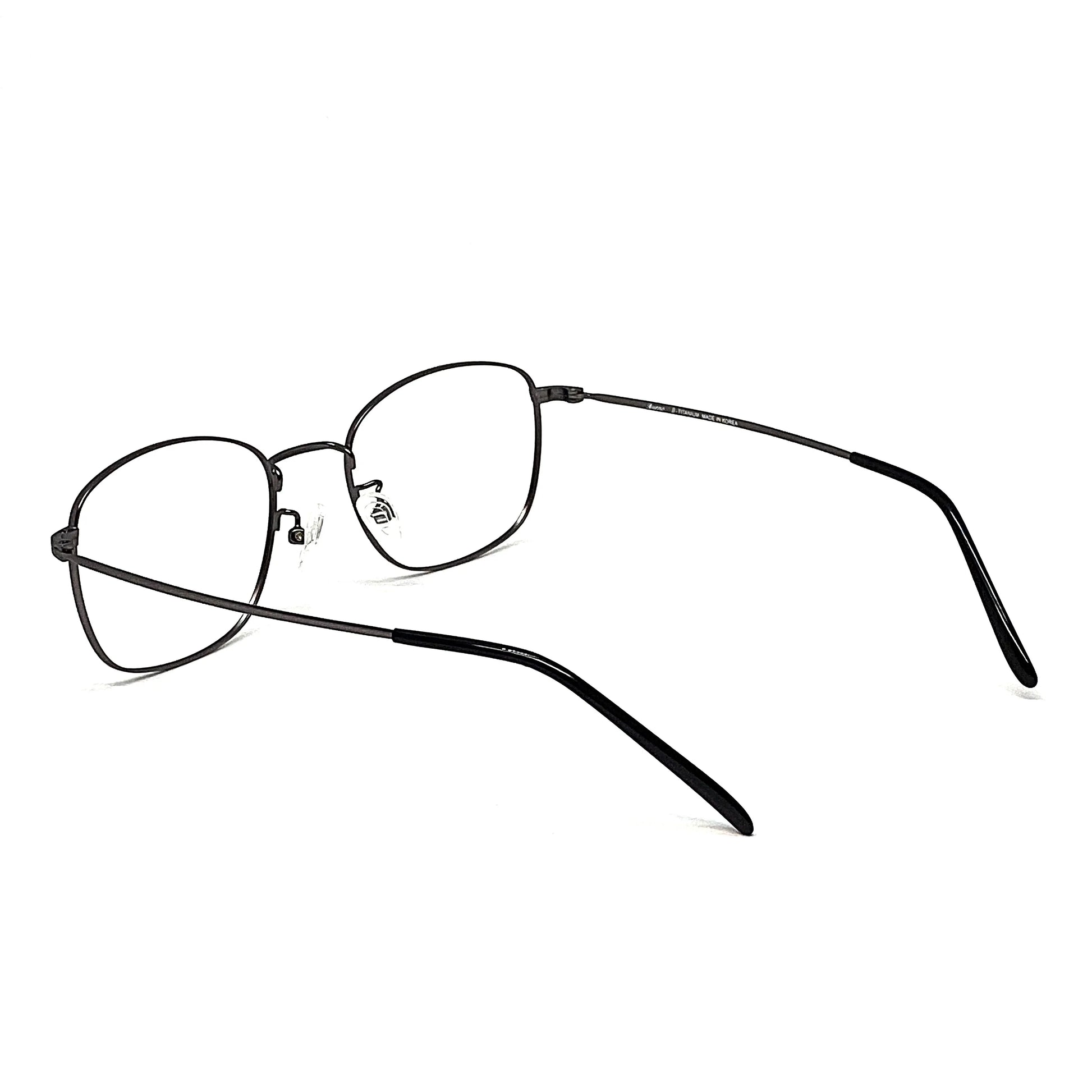 square titanium glasses with beta titanium frame, side view